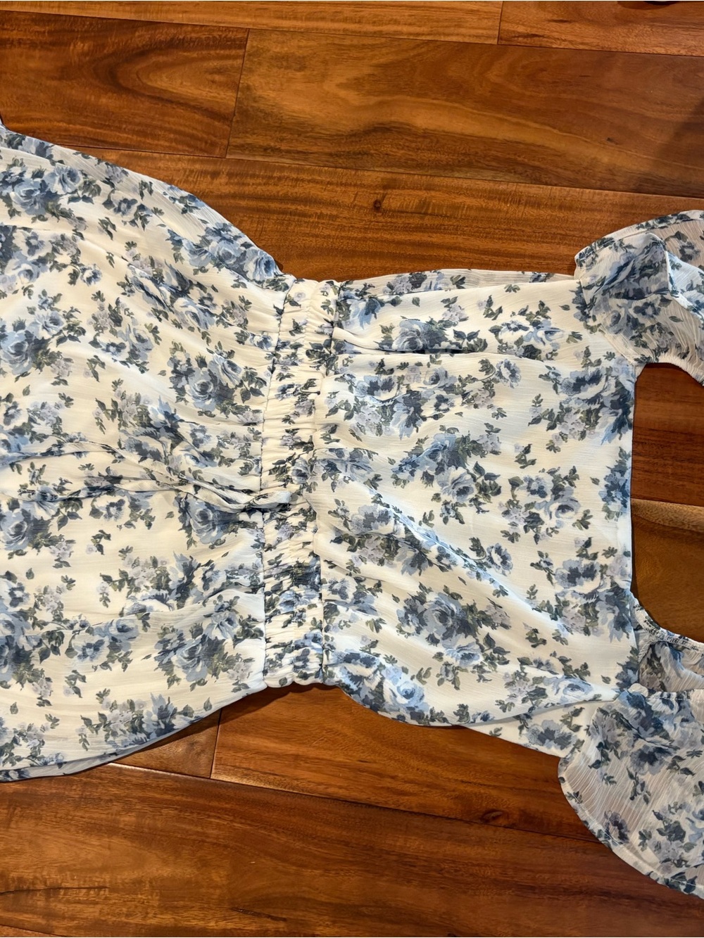 Trixxi Cream and Blue Floral Mini Dress